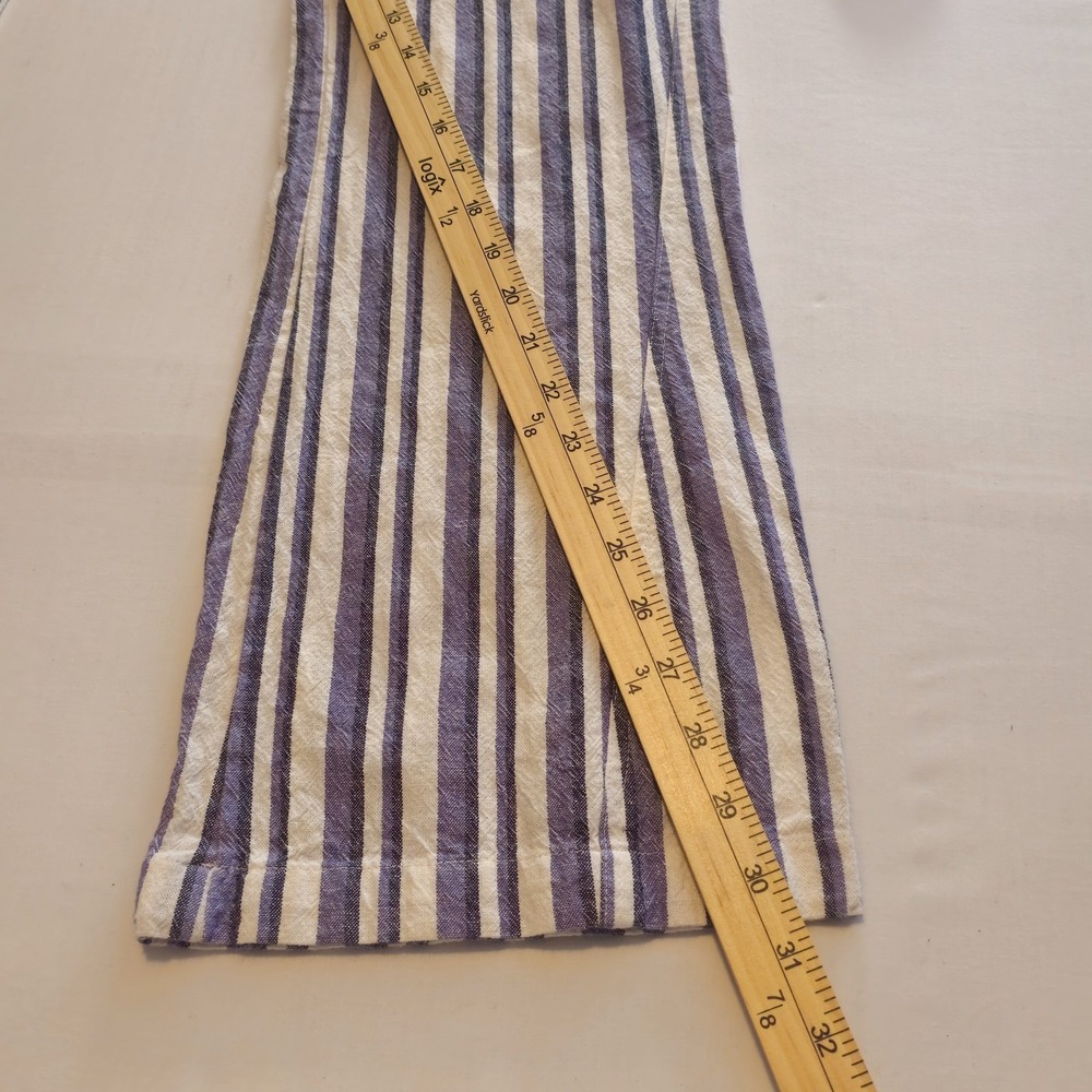 Roxy Oceanside Beach Pants Womens XS Blue White Striped Flared Leg Low Rise - Picture 10 of 12